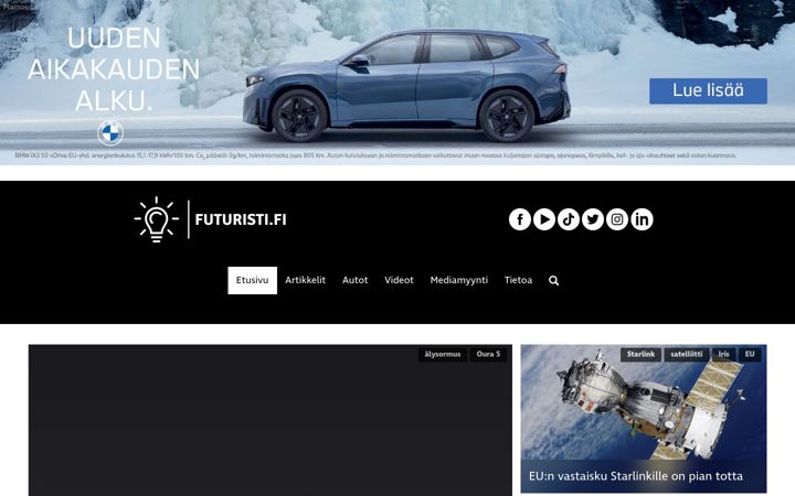 Snimka zaslona za futuristi.fi