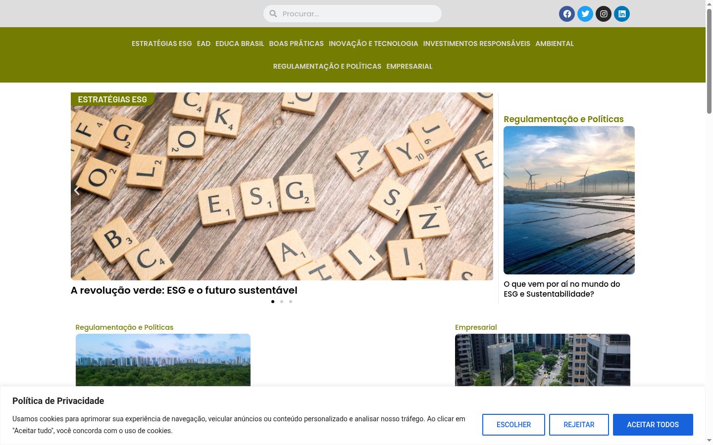 Screenshot des Einwilligungsbanners vor jeglicher Interaktion