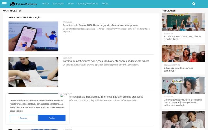 Screenshot of futuroprofessor.com.br