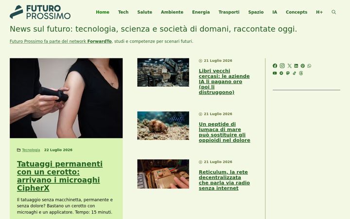 Screenshot of futuroprossimo.it