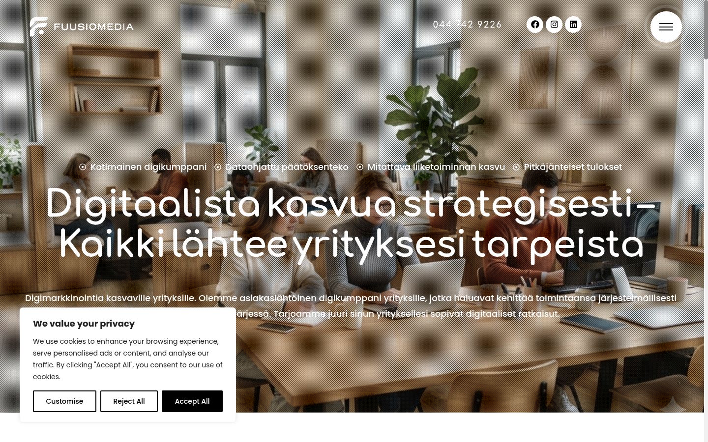 Snimka zaslona bannera za privolu prikazanog prije bilo kakve interakcije