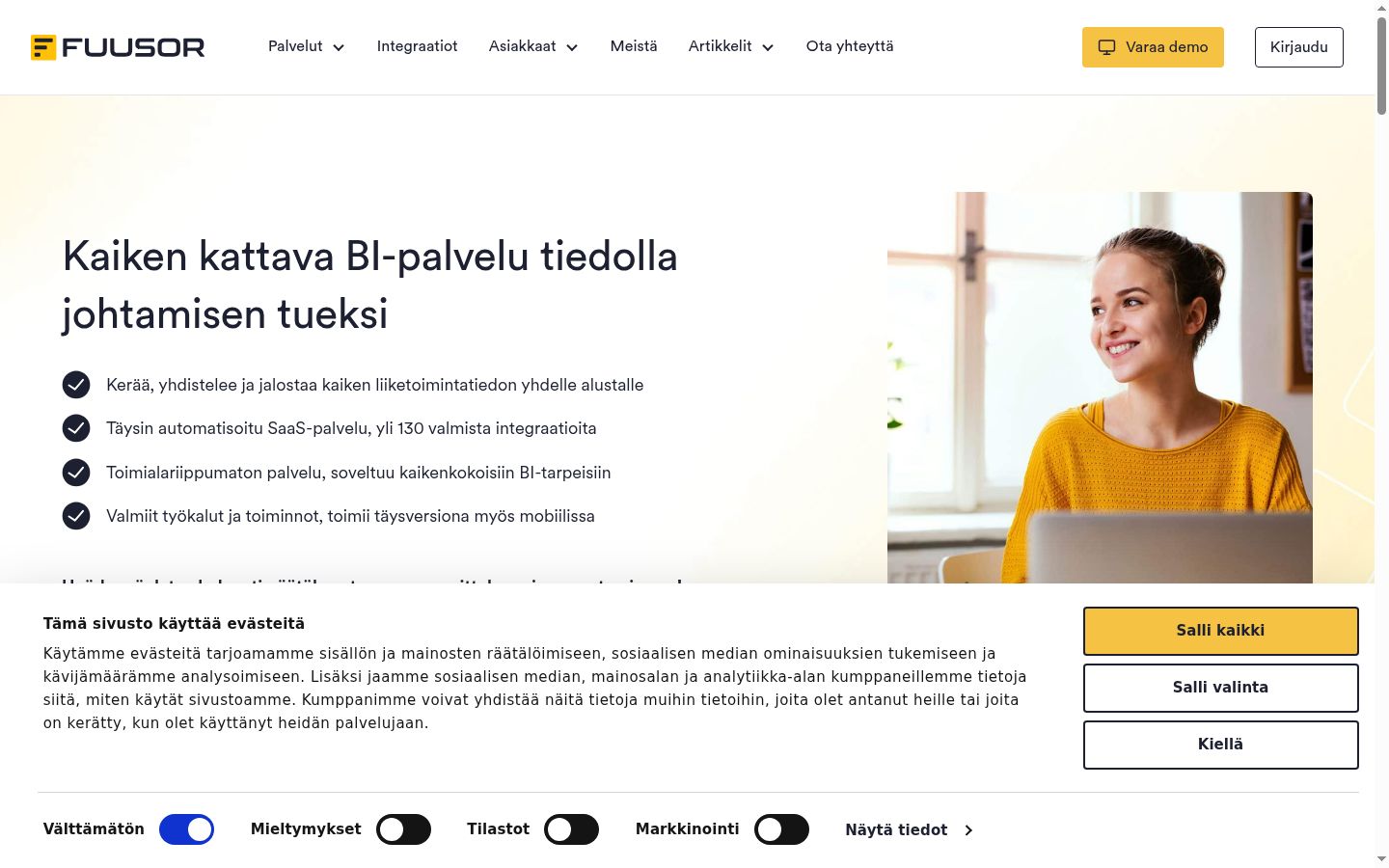 Snimka zaslona bannera za privolu prikazanog prije bilo kakve interakcije