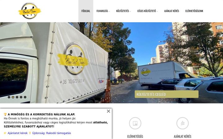 Screenshot of fuvarozas-cegled.hu