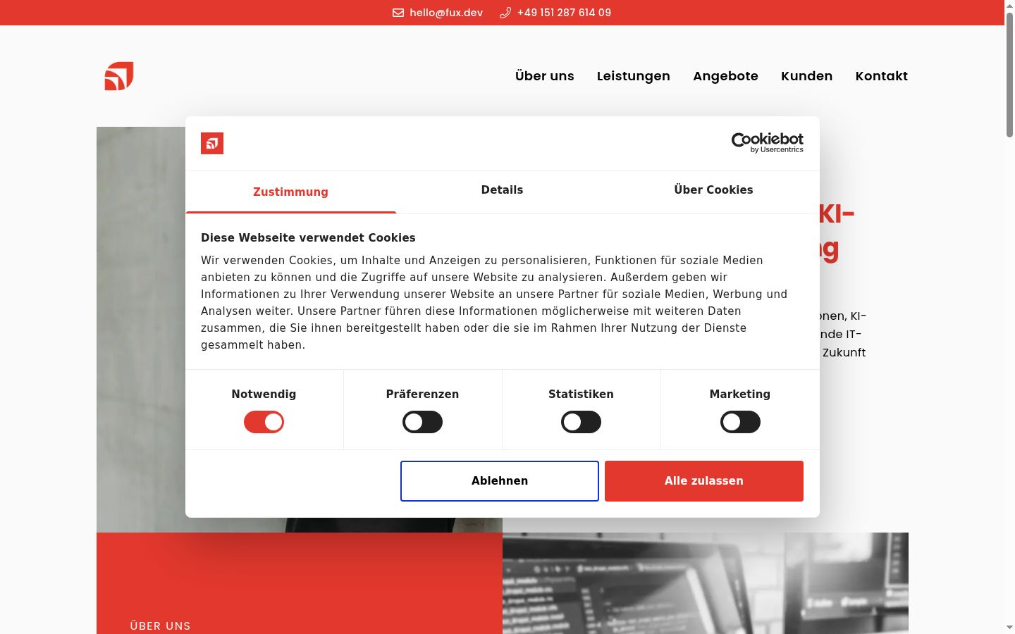 Kuvakaappaus suostumusbannerista, joka näytettiin ennen mitään vuorovaikutusta