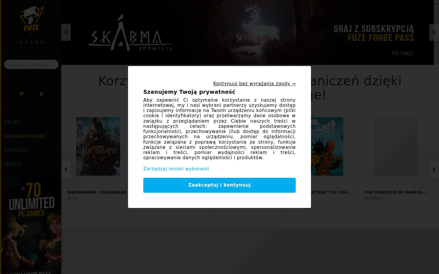 Screenshot of the consent banner shown before any interaction