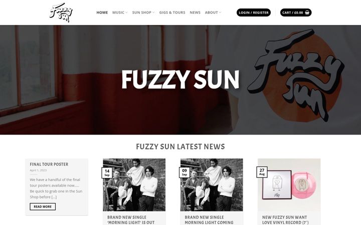 Screenshot of fuzzysunband.com