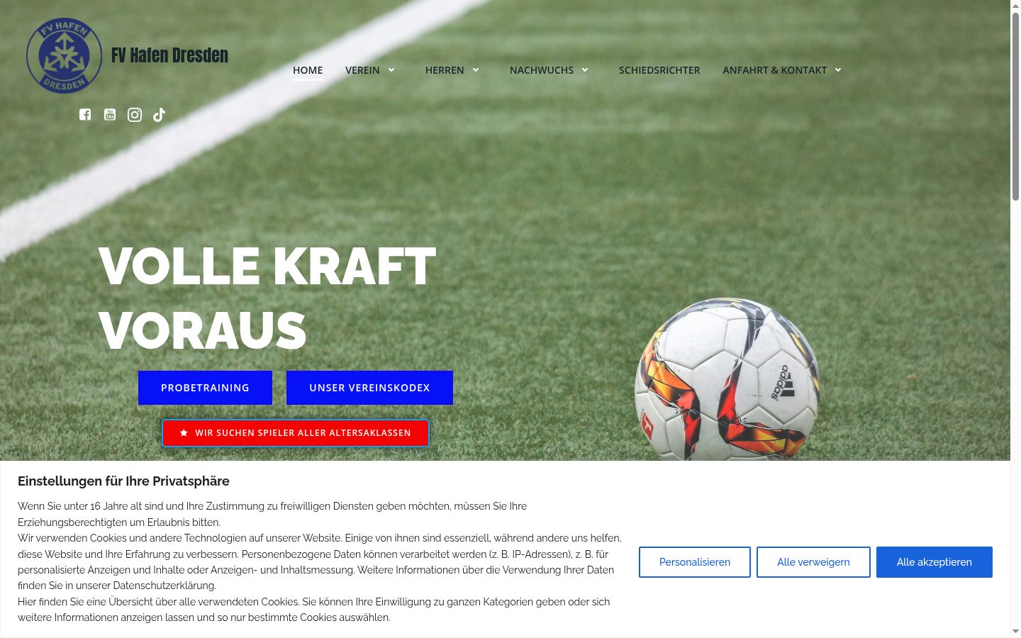 Screenshot tal-banner tal-kunsens muri qabel kwalunkwe interazzjoni