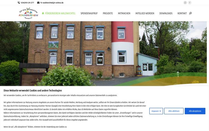 Posnetek zaslona fv-kita-waldwichtel-naunhof.de