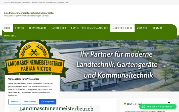 Posnetek zaslona fv-landtechnik.de