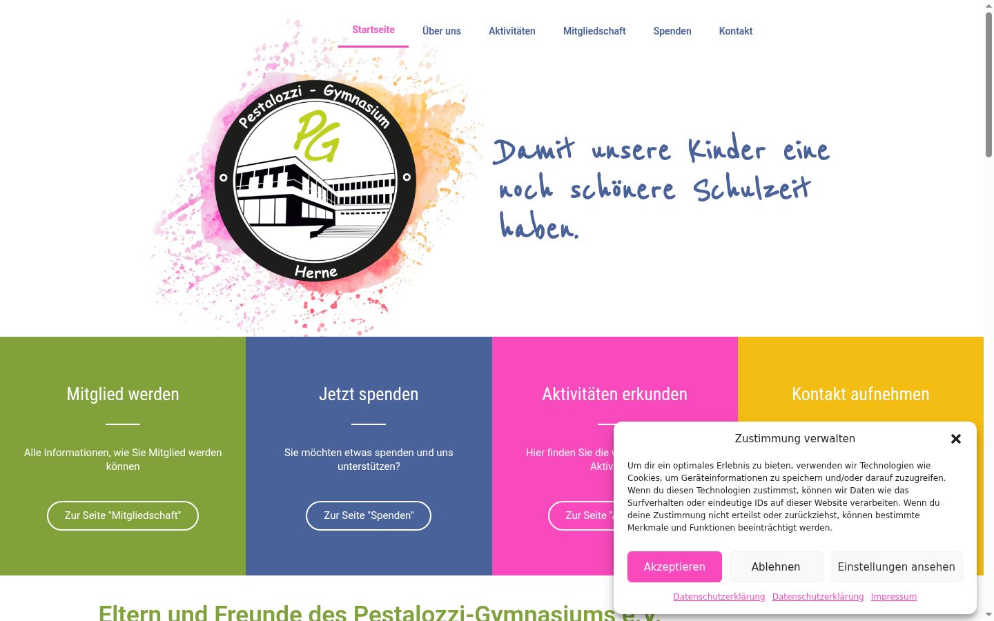 Screenshot van de toestemmingsbanner zoals getoond vóór enige interactie