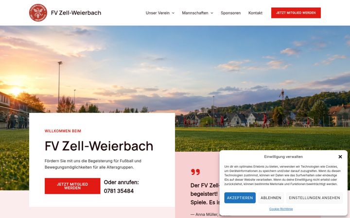 Snímek obrazovky fv-zell-weierbach.de