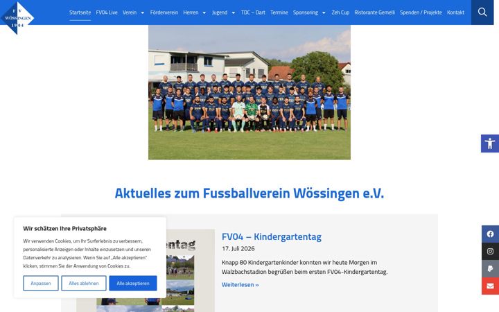 Snímek obrazovky fv04woessingen.de
