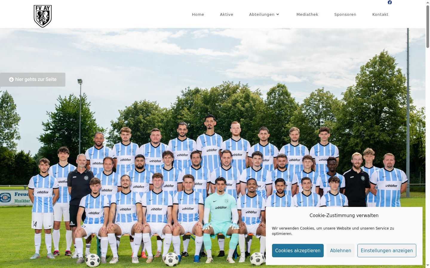 Screenshot des Einwilligungsbanners vor jeglicher Interaktion
