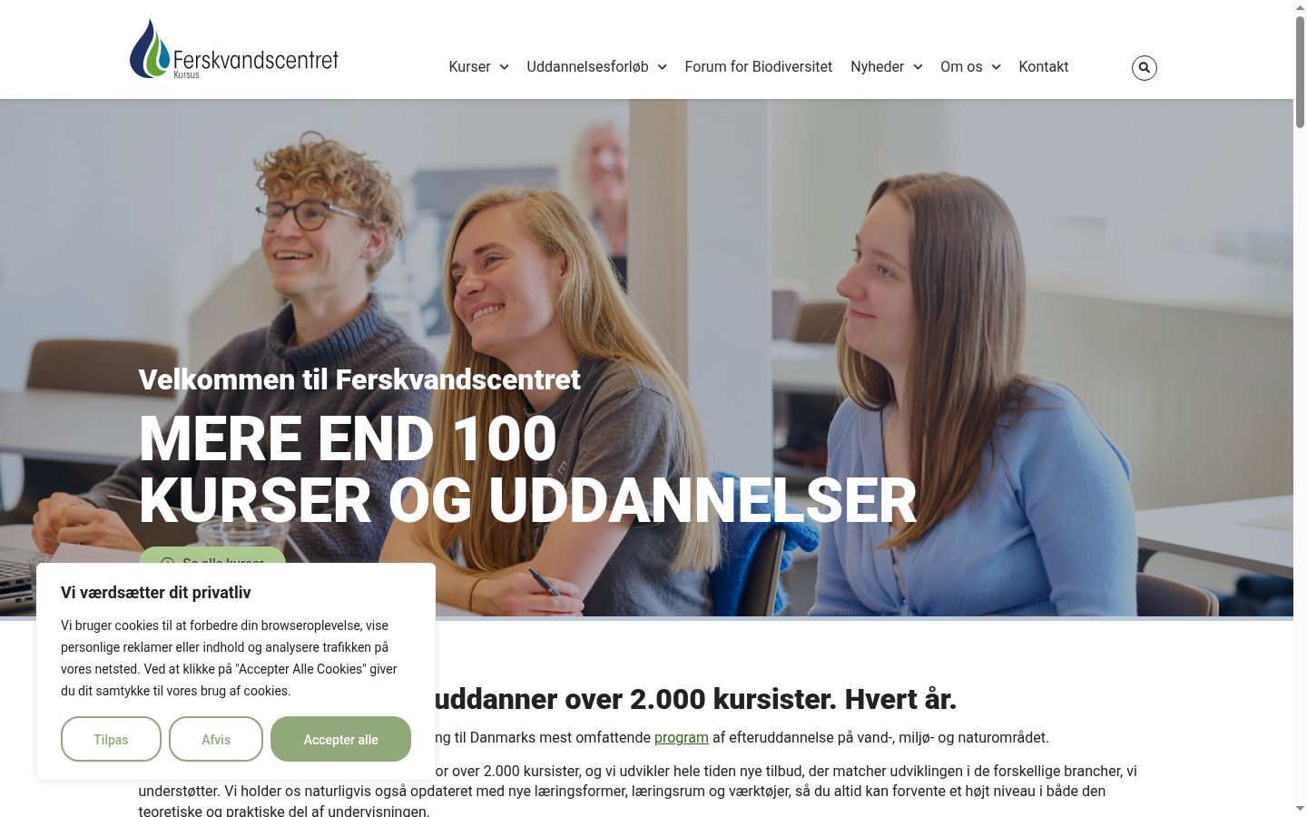Screenshot of the consent banner shown before any interaction