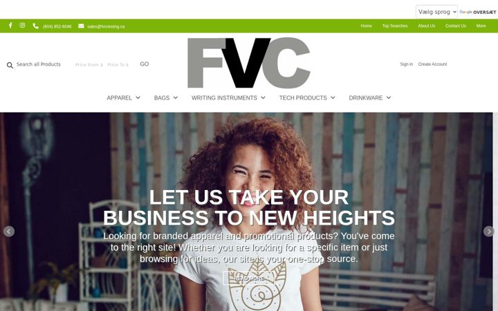 Screenshot of fvcresting.ca
