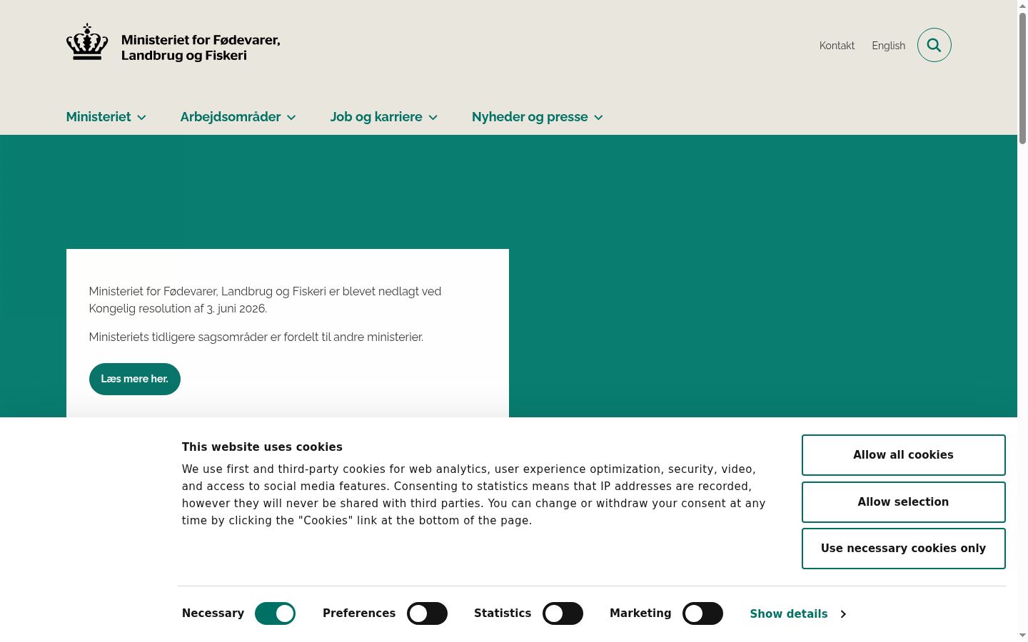 Screenshot des Einwilligungsbanners vor jeglicher Interaktion
