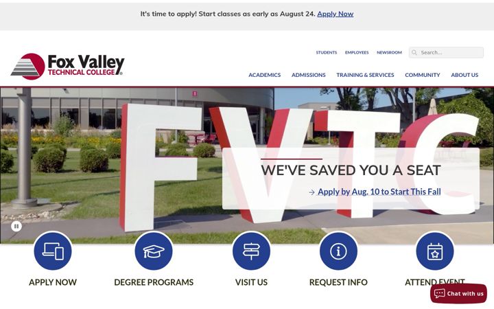 Screenshot of fvtc.edu