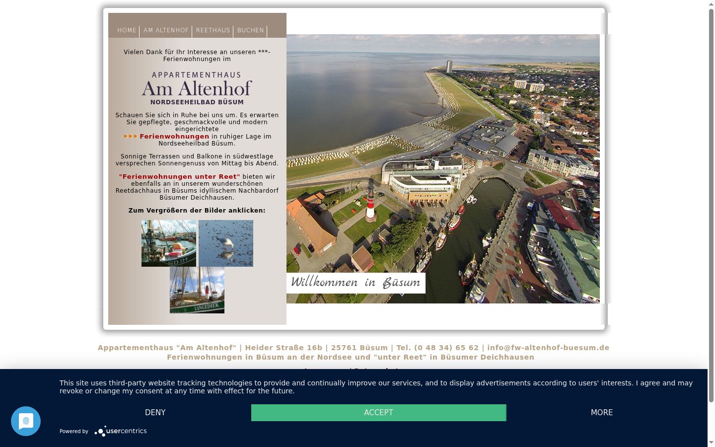 Skærmbillede af samtykkebanneret, som det blev vist før nogen interaktion