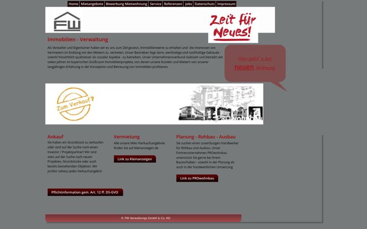 Snímek obrazovky fw-immoverwaltung.de