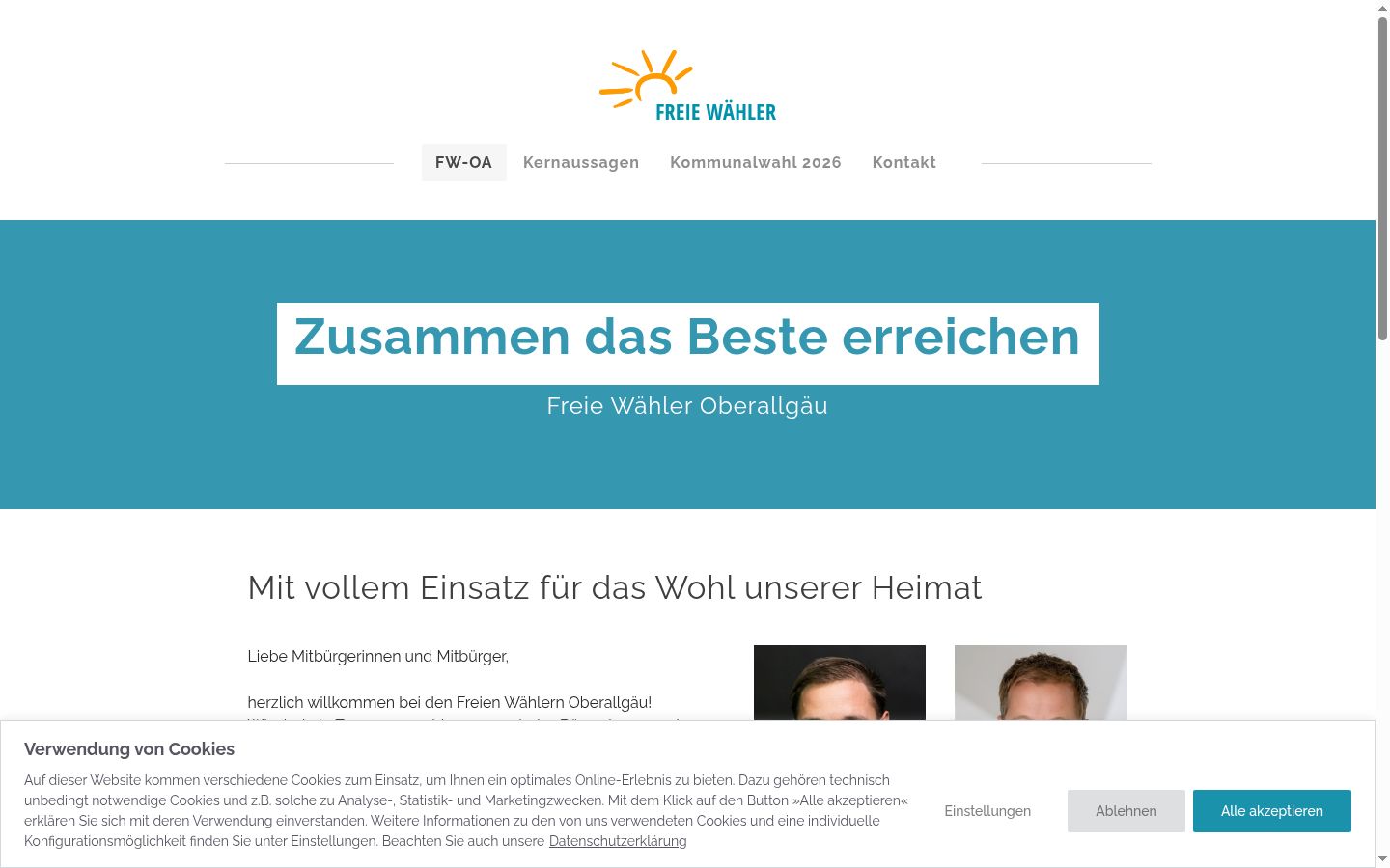 Screenshot del banner di consenso mostrato prima di qualsiasi interazione