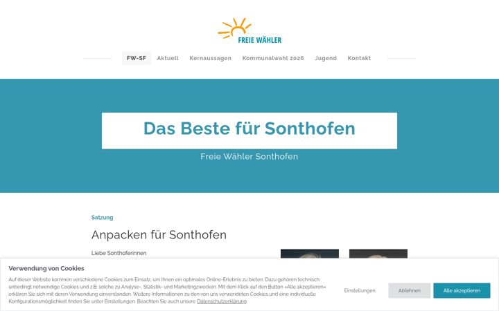 Posnetek zaslona fw-sf.de