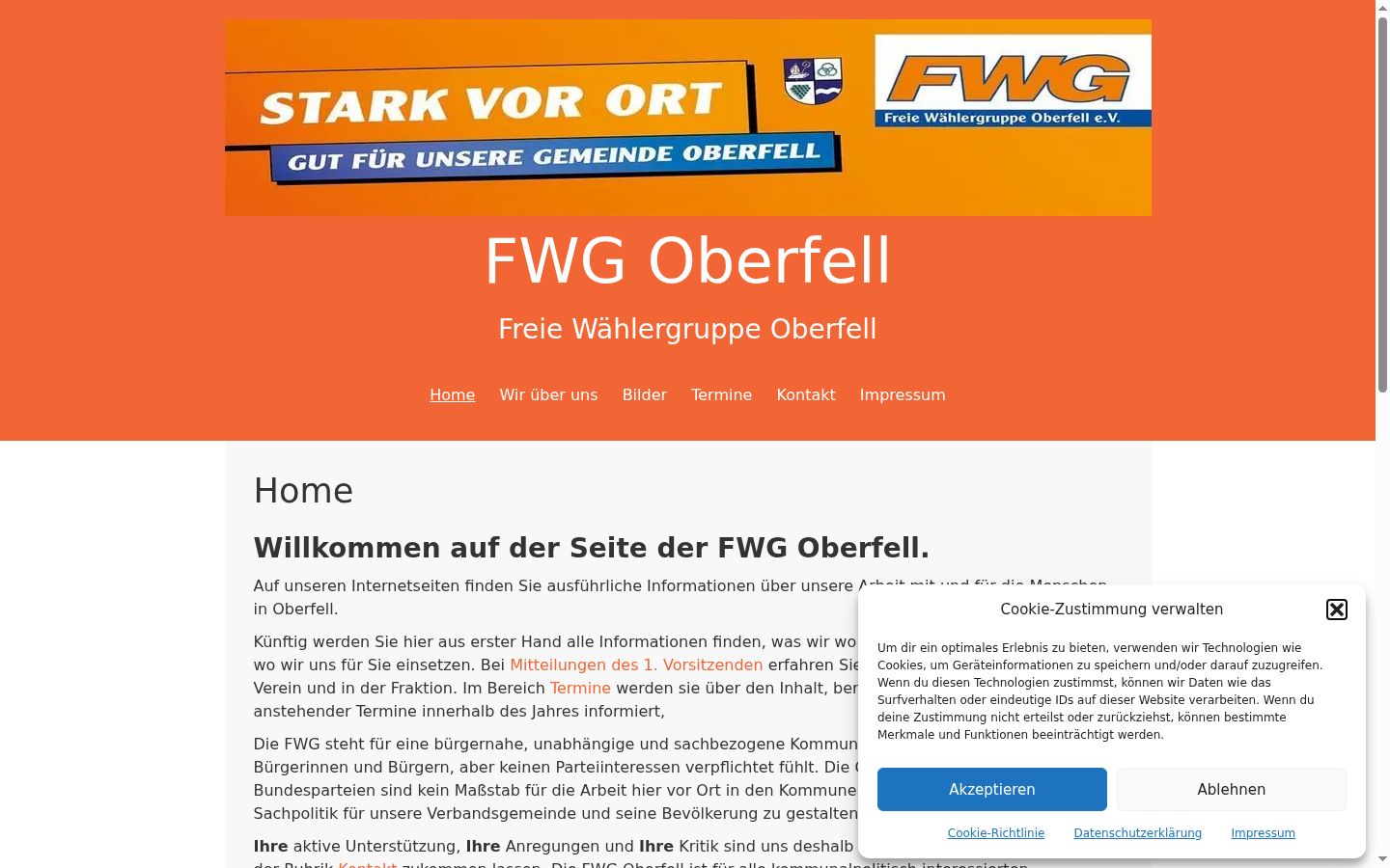 Screenshot van de toestemmingsbanner zoals getoond vóór enige interactie