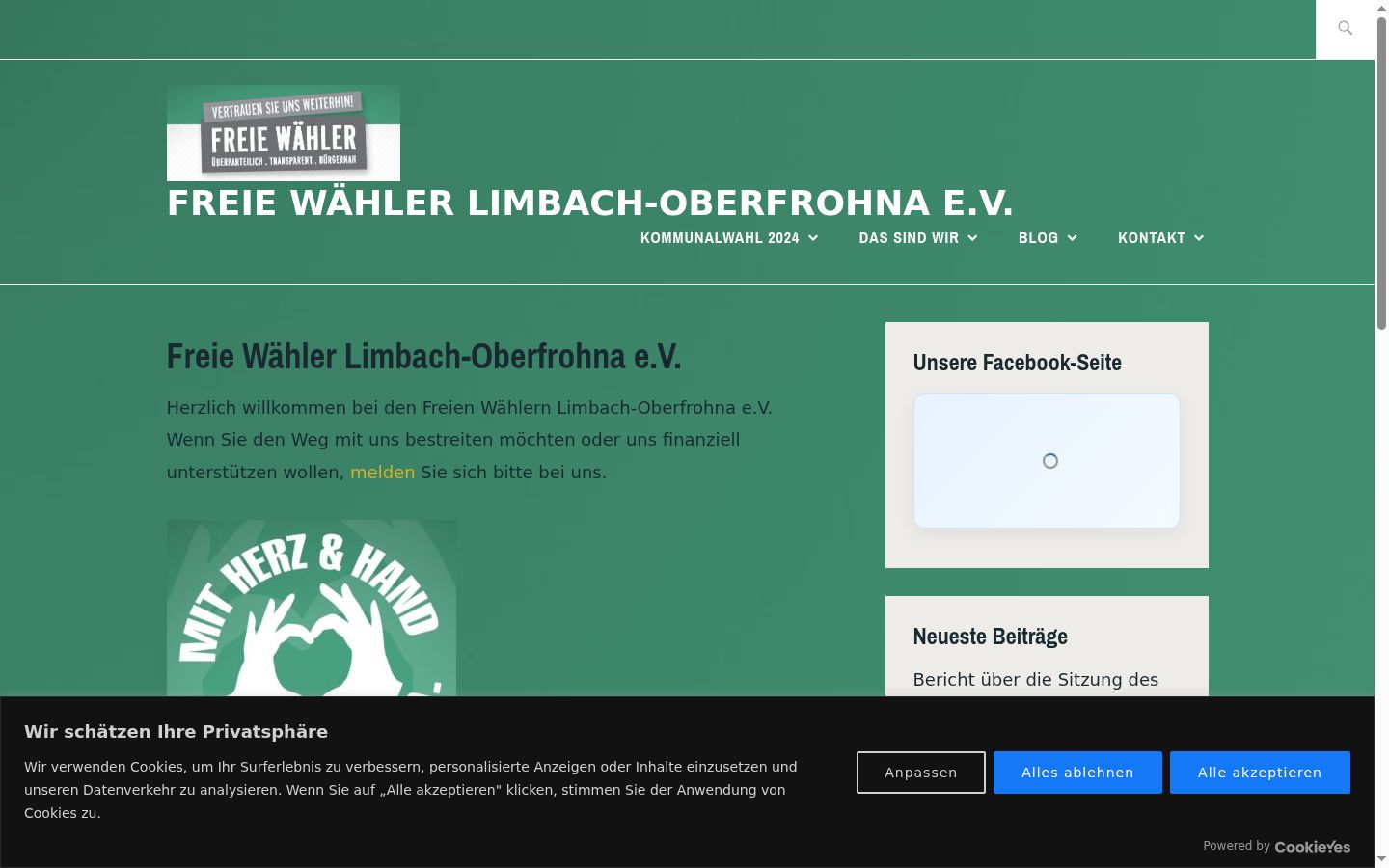 Screenshot van de toestemmingsbanner zoals getoond vóór enige interactie