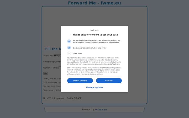 Screenshot of fwme.eu