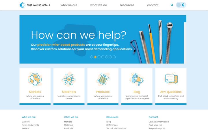 Screenshot of fwmetals.com