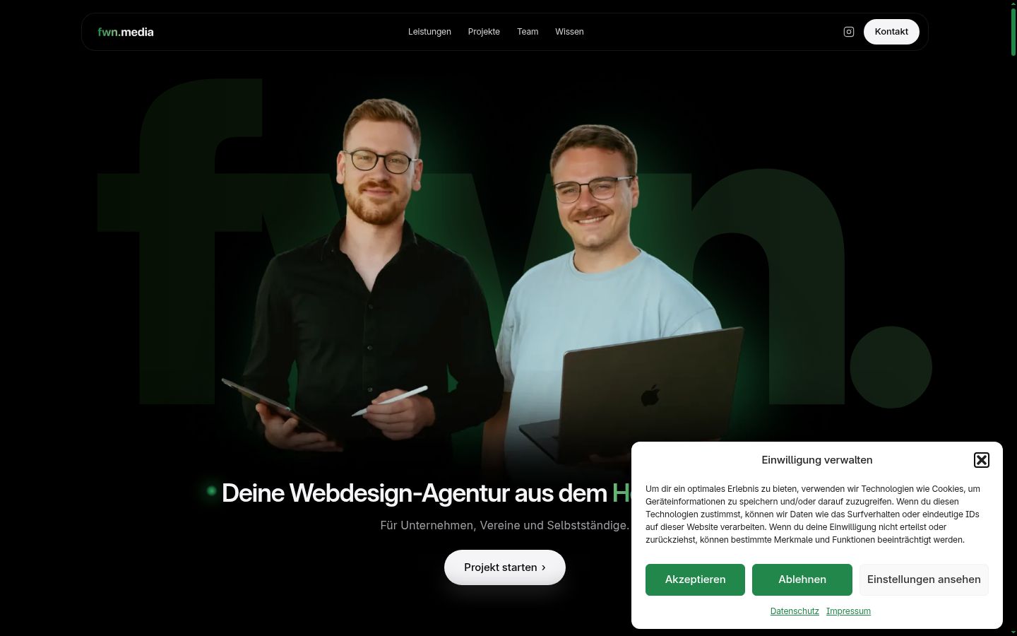 Screenshot del banner di consenso mostrato prima di qualsiasi interazione