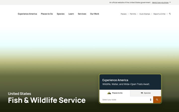 Screenshot di fws.gov