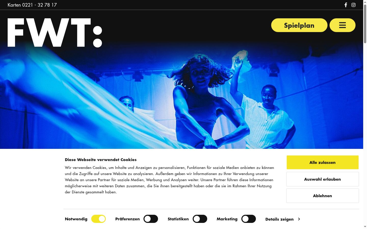Screenshot del banner di consenso mostrato prima di qualsiasi interazione