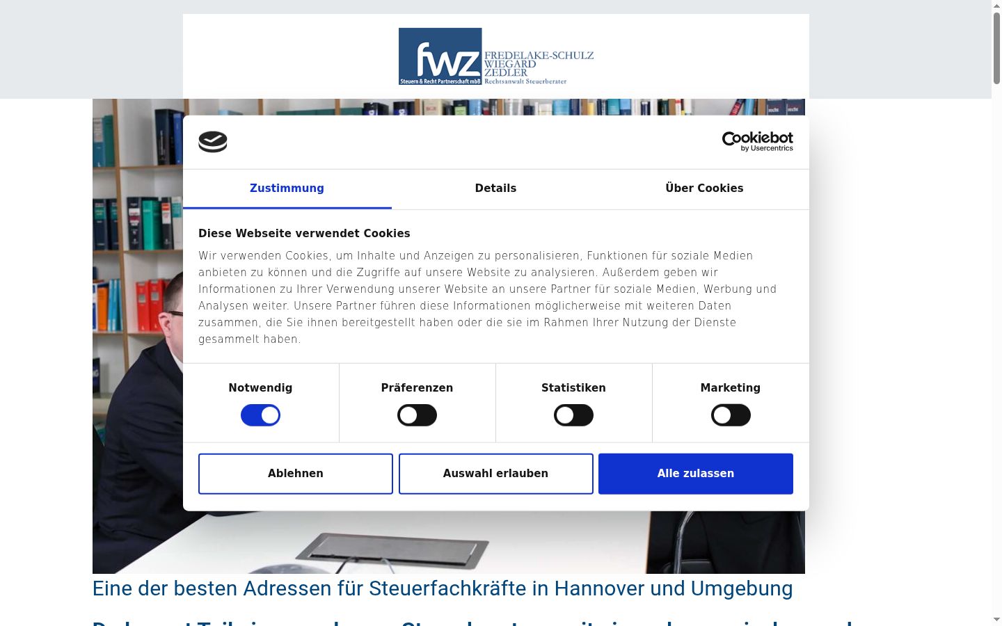 Screenshot del banner di consenso mostrato prima di qualsiasi interazione