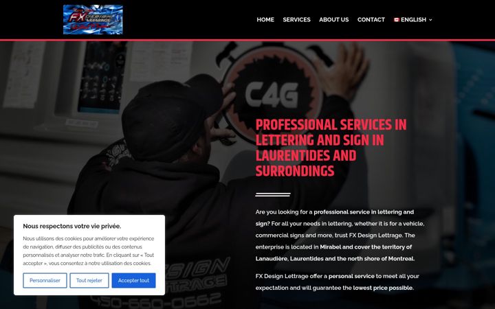 Screenshot of fxdesignlettrage.com