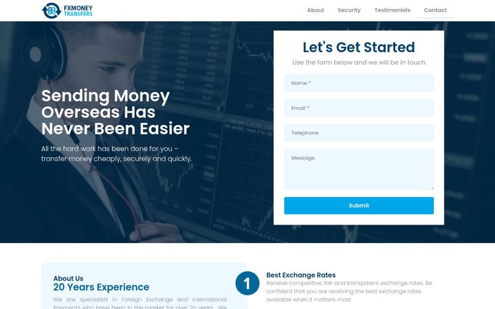 Screenshot of fxmoneytransfers.com