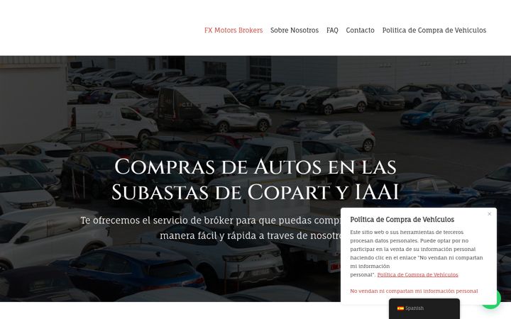 Screenshot of fxmotorsbroker.com