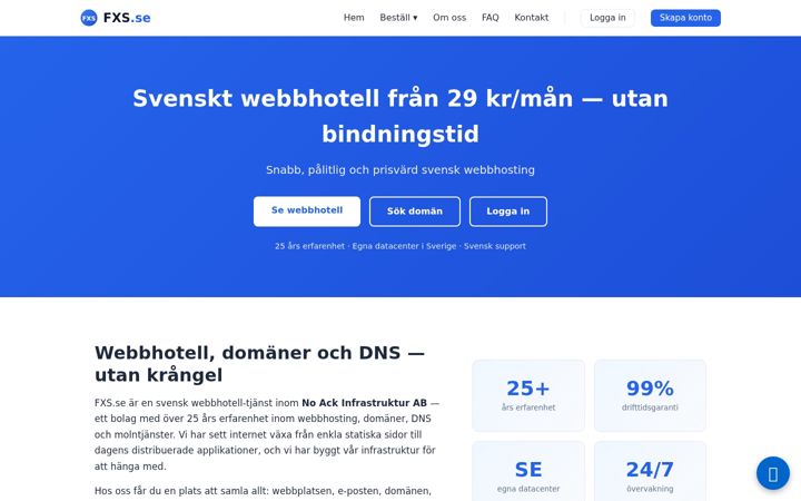 Screenshot of fxs.se