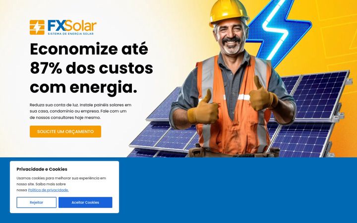 Screenshot of fxsolar.com.br