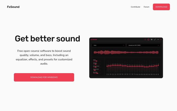 Screenshot of fxsound.com