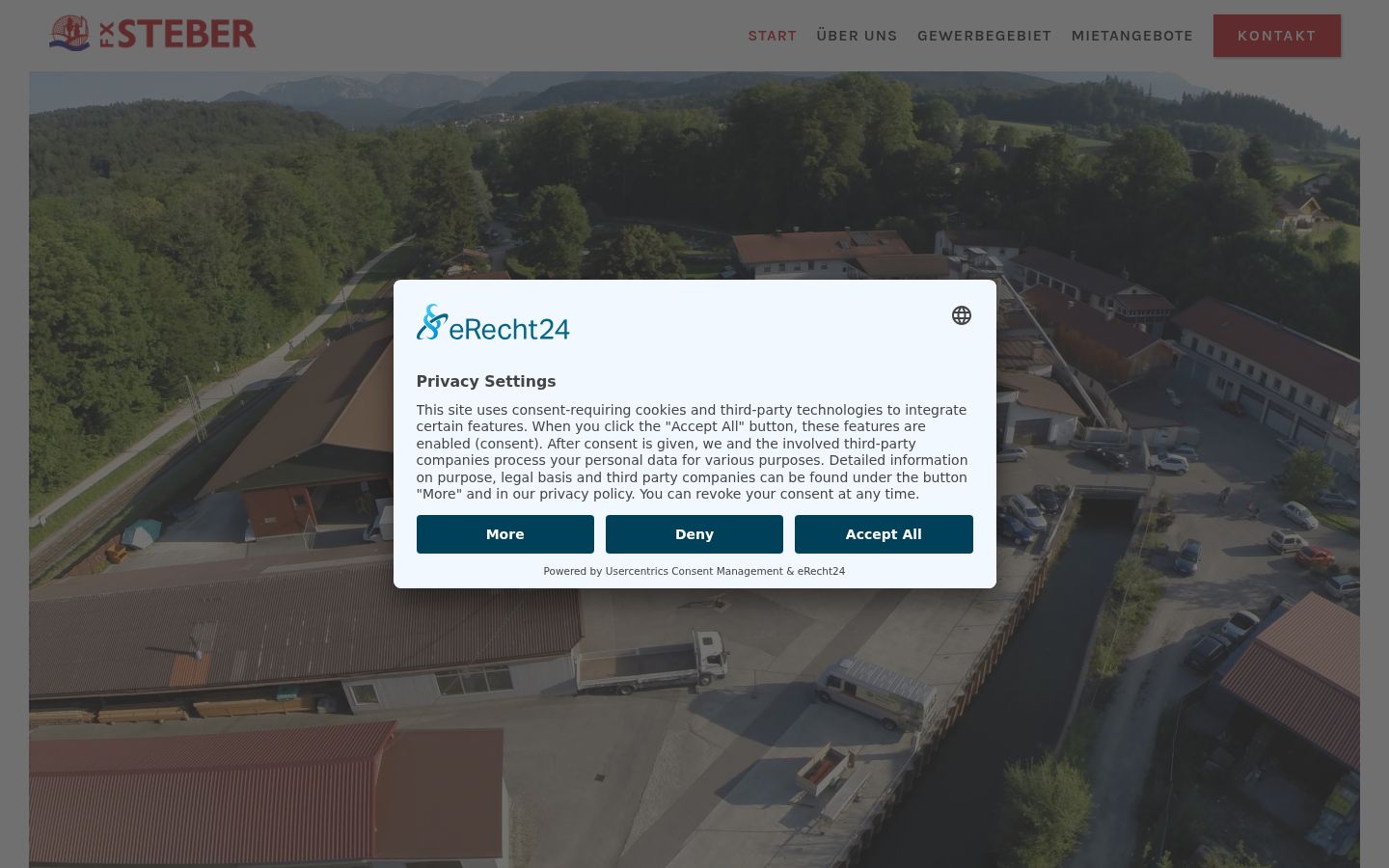 Screenshot des Einwilligungsbanners vor jeglicher Interaktion