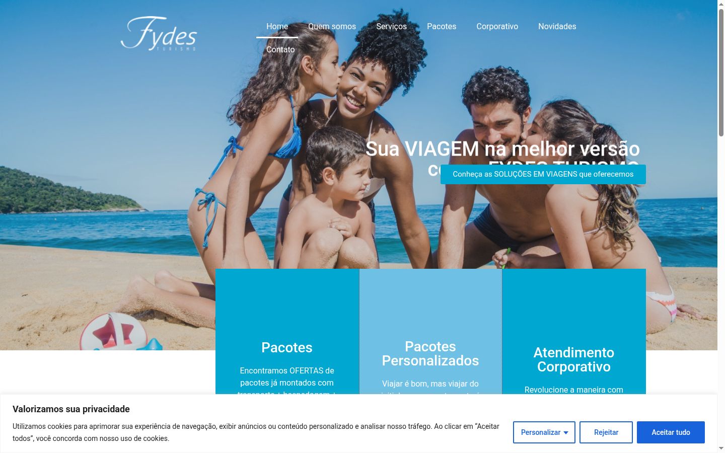 Skärmbild av samtyckesbannern som visades före någon interaktion