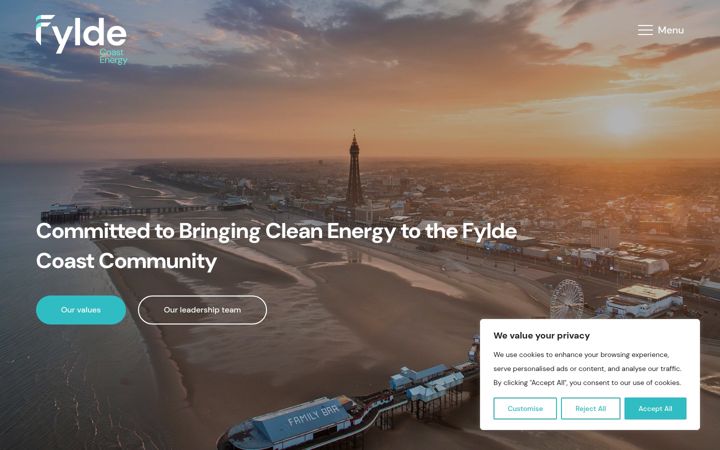 Screenshot of fyldecoastenergy.com