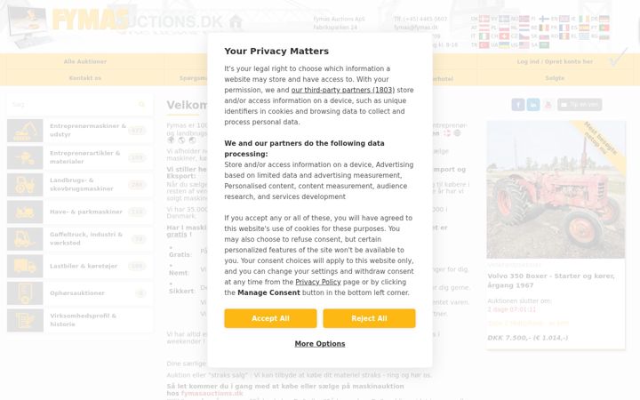 Screenshot of fymasauctions.dk