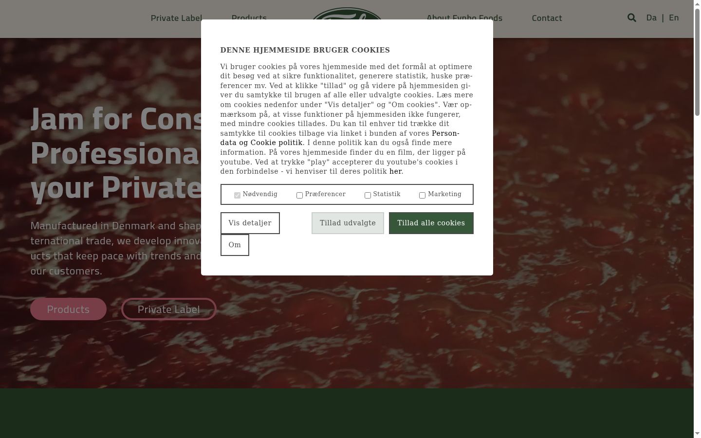 Captura de pantalla del banner de consentimiento mostrado antes de cualquier interacción