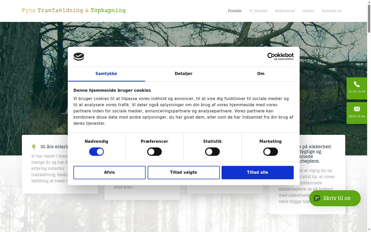 Screenshot des Einwilligungsbanners vor jeglicher Interaktion