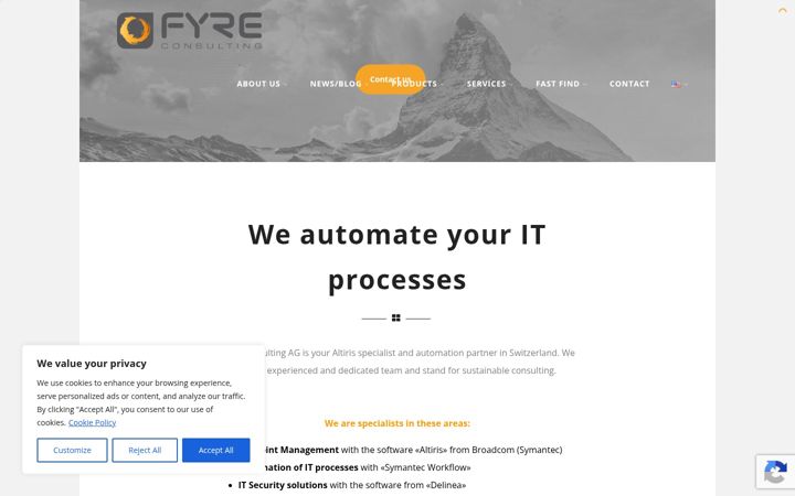 Screenshot of fyre-consulting.ch