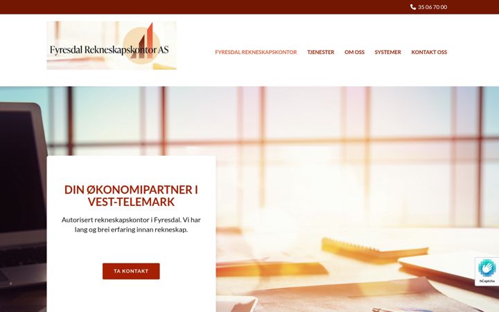 Screenshot of fyresdalrekneskap.no