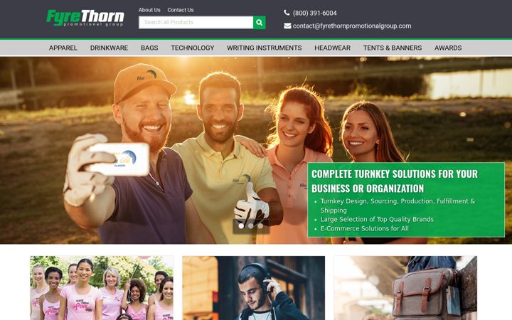 Screenshot of fyrethornpromotionalgroup.com