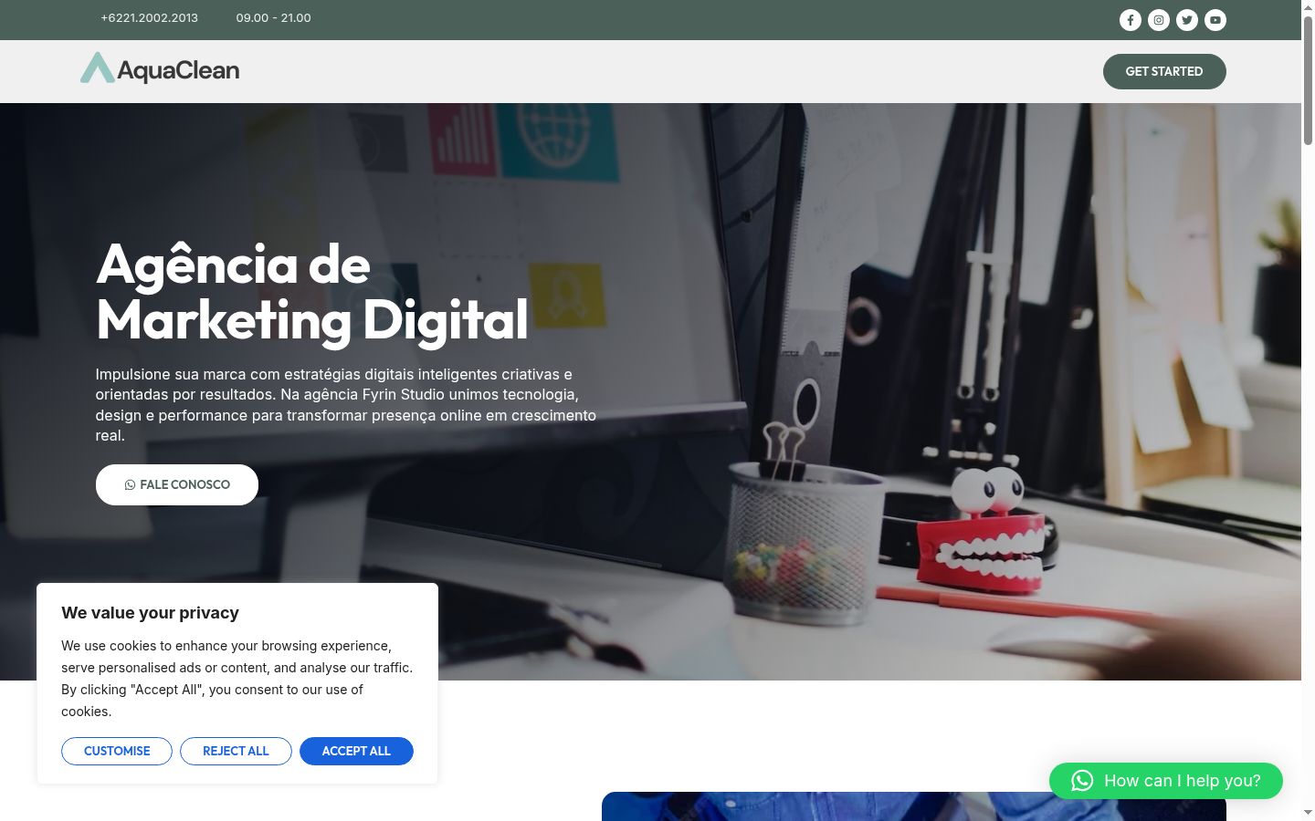 Screenshot del banner di consenso mostrato prima di qualsiasi interazione