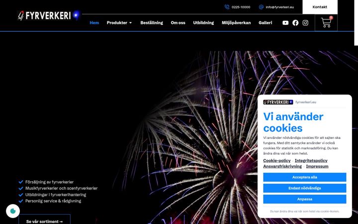 Screenshot of fyrverkeri.eu